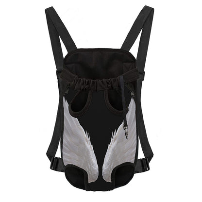 White Angel Wings Print Pet Carrier Backpack