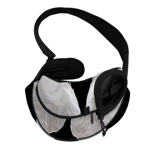 White Angel Wings Print Pet Sling Carrier