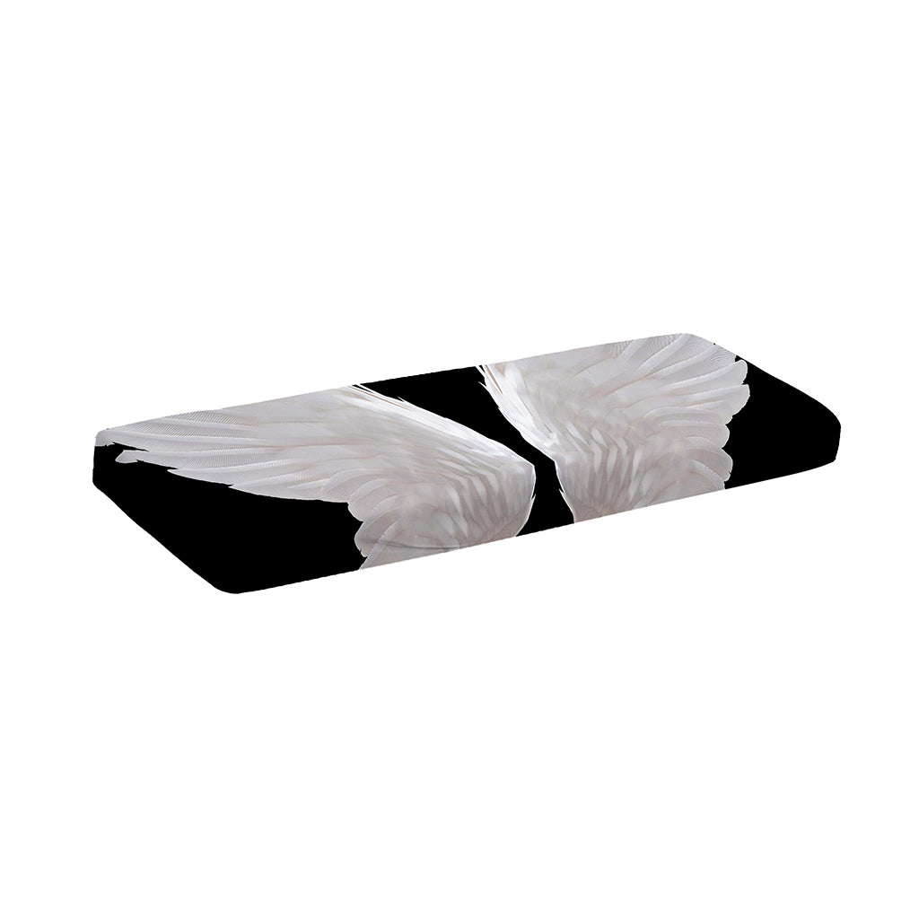 White Angel Wings Print Piano Keyboard Cover