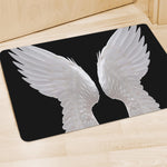 White Angel Wings Print Polyester Doormat