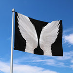 White Angel Wings Print Polyester Flag