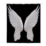 White Angel Wings Print Polyester Shower Curtain