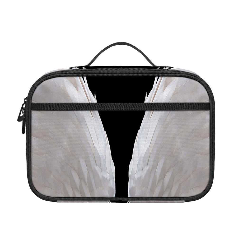 White Angel Wings Print Portable Lunch Bag