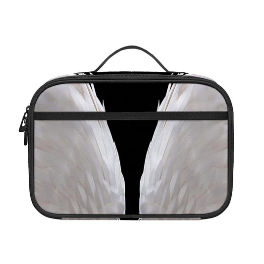 White Angel Wings Print Portable Lunch Bag