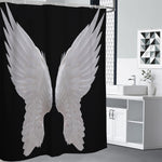 White Angel Wings Print Premium Shower Curtain