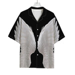 White Angel Wings Print Rayon Hawaiian Shirt