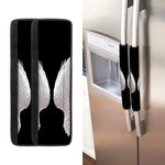 White Angel Wings Print Refrigerator Handle Covers