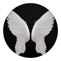 White Angel Wings Print Round Blanket