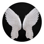 White Angel Wings Print Round Blanket