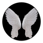 White Angel Wings Print Round Floor Mat