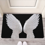 White Angel Wings Print Rubber Doormat