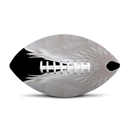 White Angel Wings Print Rugby Ball