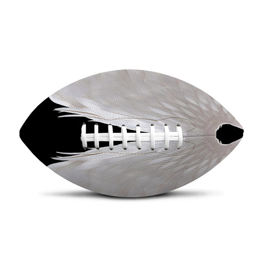 White Angel Wings Print Rugby Ball