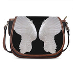 White Angel Wings Print Saddle Bag