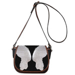 White Angel Wings Print Saddle Bag