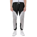 White Angel Wings Print Scuba Joggers