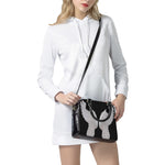 White Angel Wings Print Shoulder Handbag