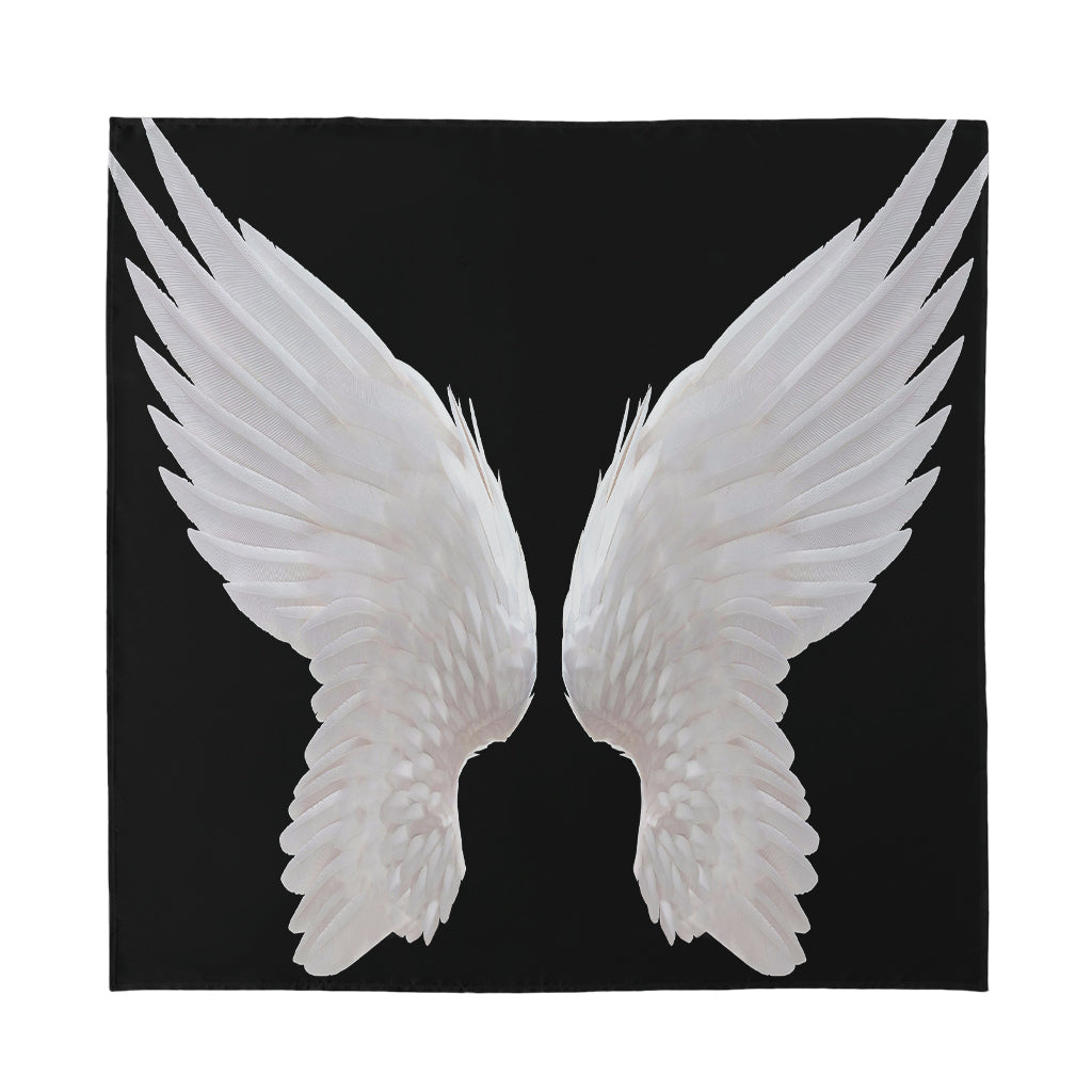 White Angel Wings Print Silk Bandana