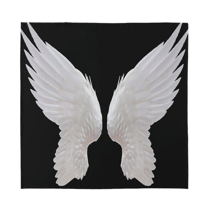 White Angel Wings Print Silk Bandana