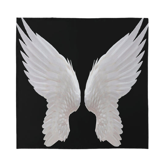 White Angel Wings Print Silk Bandana