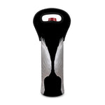 White Angel Wings Print Single Neoprene Wine Tote