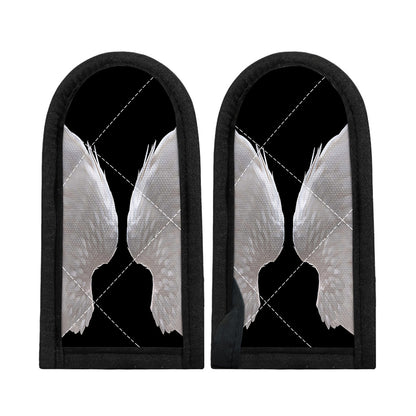 White Angel Wings Print Skillet Handle Cover