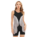 White Angel Wings Print Sleeveless One Piece Swimsuit