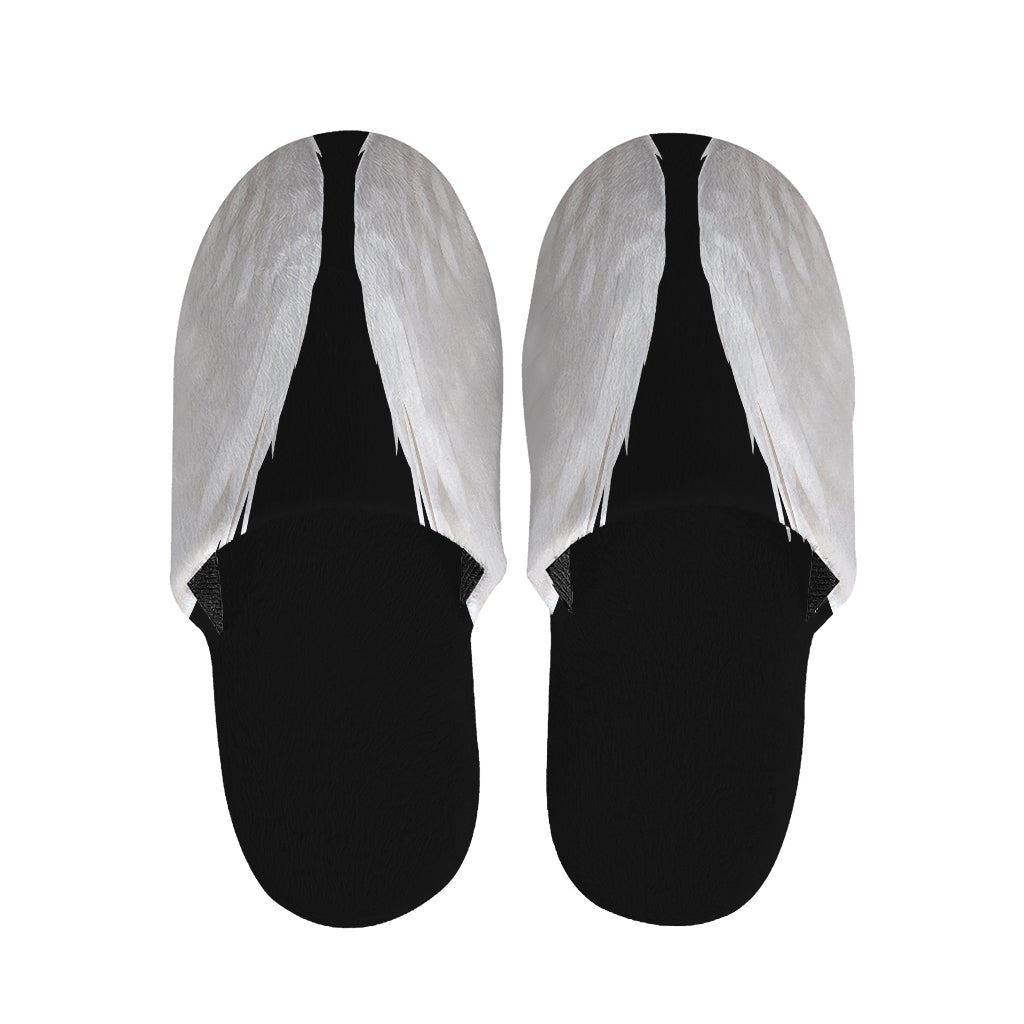White Angel Wings Print Slippers