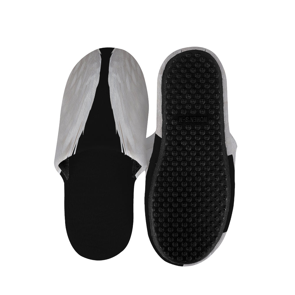 White Angel Wings Print Slippers