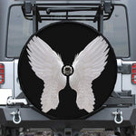 White Angel Wings Print Tire Cover With Camera Hole
