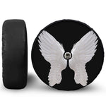 White Angel Wings Print Tire Cover With Camera Hole