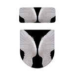 White Angel Wings Print Toilet Lid And Tank Cover Set