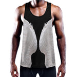 White Angel Wings Print Training Tank Top