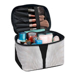 White Angel Wings Print Travel Makeup Bag