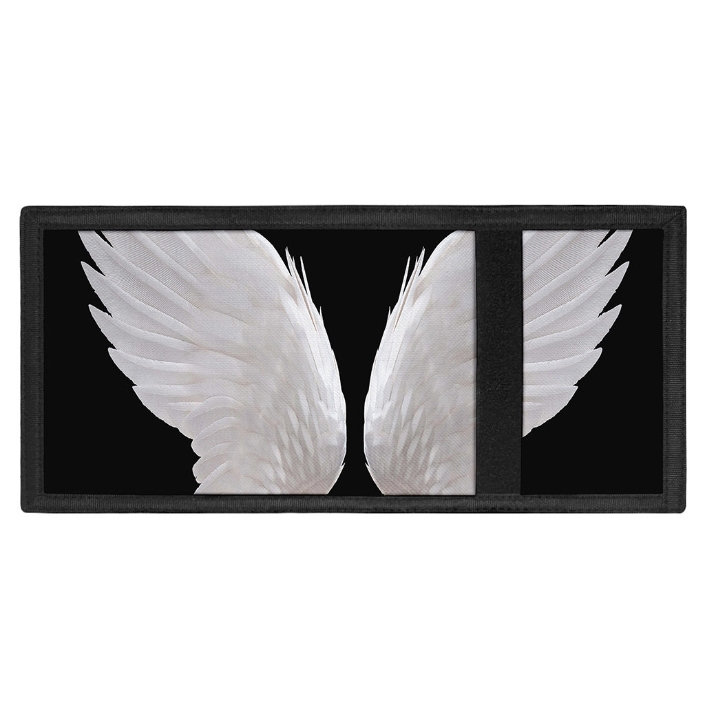 White Angel Wings Print Trifold Wallet