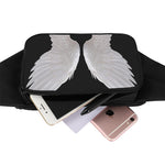 White Angel Wings Print Waist Bag