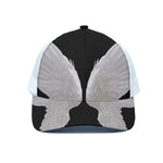 White Angel Wings Print White Mesh Trucker Cap