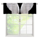 White Angel Wings Print Window Valance