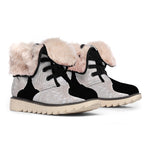 White Angel Wings Print Winter Boots