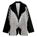 White Angel Wings Print Women's Blazer