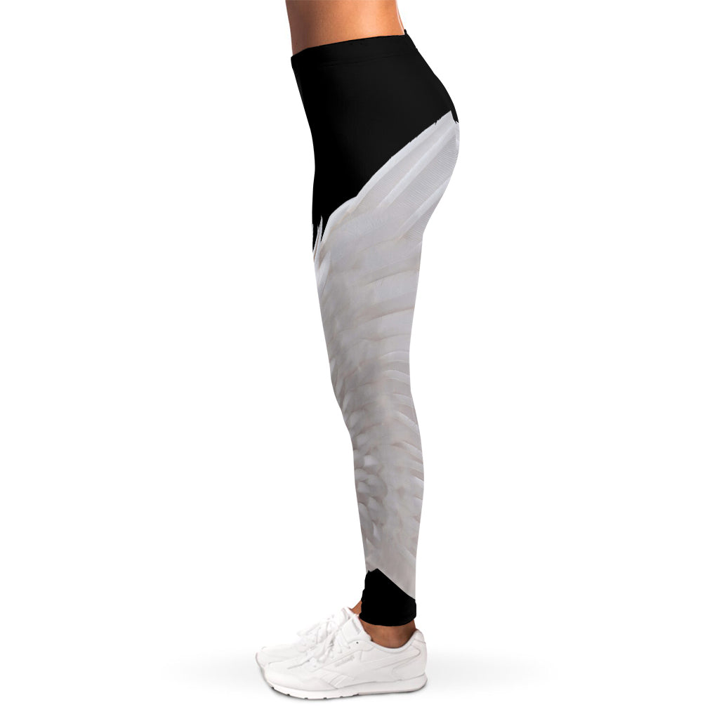 White Angel Wings Print Women's Leggings