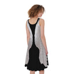 White Angel Wings Print Women's Sleeveless Dress