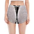 White Angel Wings Print Women's Split Running Shorts