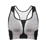 White Angel Wings Print Women's Sports Bra