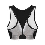 White Angel Wings Print Women's Sports Bra