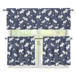 White Baby Polar Bear Pattern Print 3 Piece Kitchen Curtains