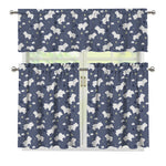 White Baby Polar Bear Pattern Print 3 Piece Kitchen Curtains