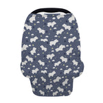 White Baby Polar Bear Pattern Print Baby Seat Cover