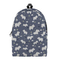 White Baby Polar Bear Pattern Print School Backpack