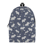 White Baby Polar Bear Pattern Print Backpack